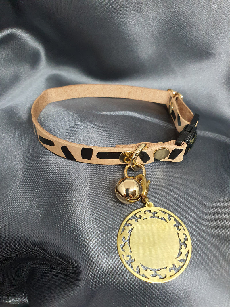 PET ID TAG - FLORENTINE - INDIVIDUALLY HANDMADE BRASS DOG/CAT ID TAG