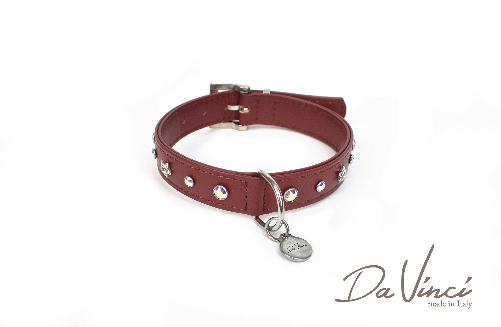 Buy Da Vinci Leather Collar The Caterina Black Grey Bordeaux Lux Pets